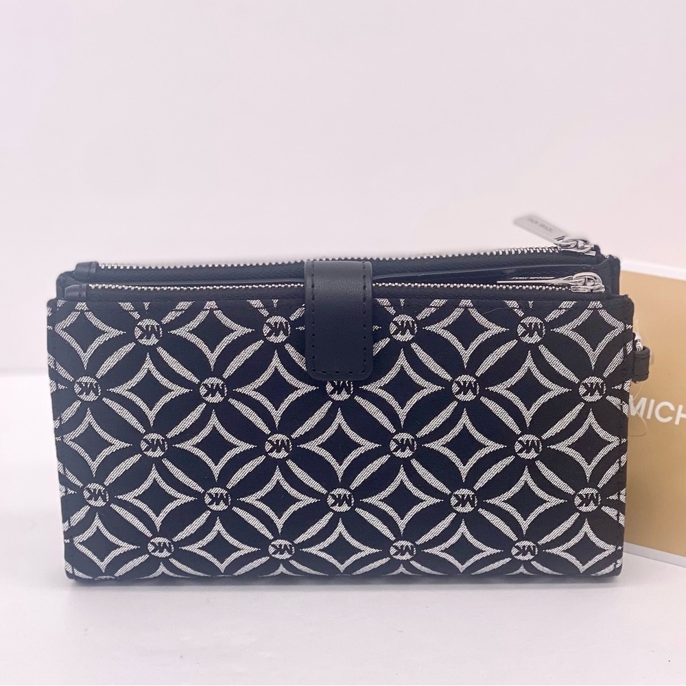 Michael Kors Black and Silver Wallet Wristlet - Picture 3 of 9